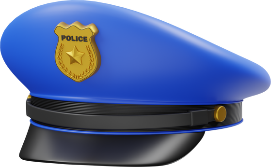 Police Cap 3D Icon